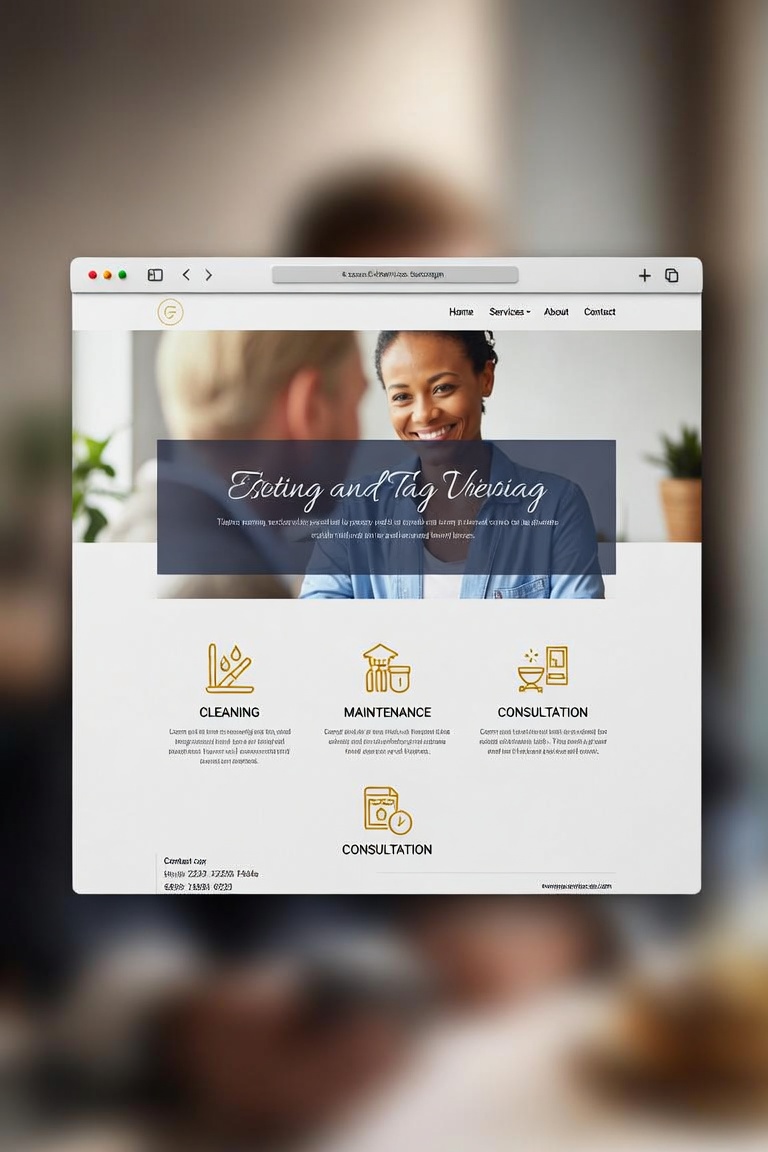 Cleaning and maintenance service website mockup